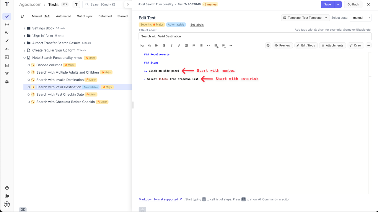 Testomat.io - Add Steps